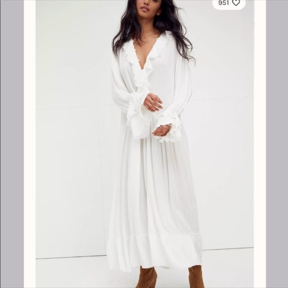 Free People Dresses & Skirts - NWT *CURRENT* FP Sweet Darlin Maxi Dress, Ivory M